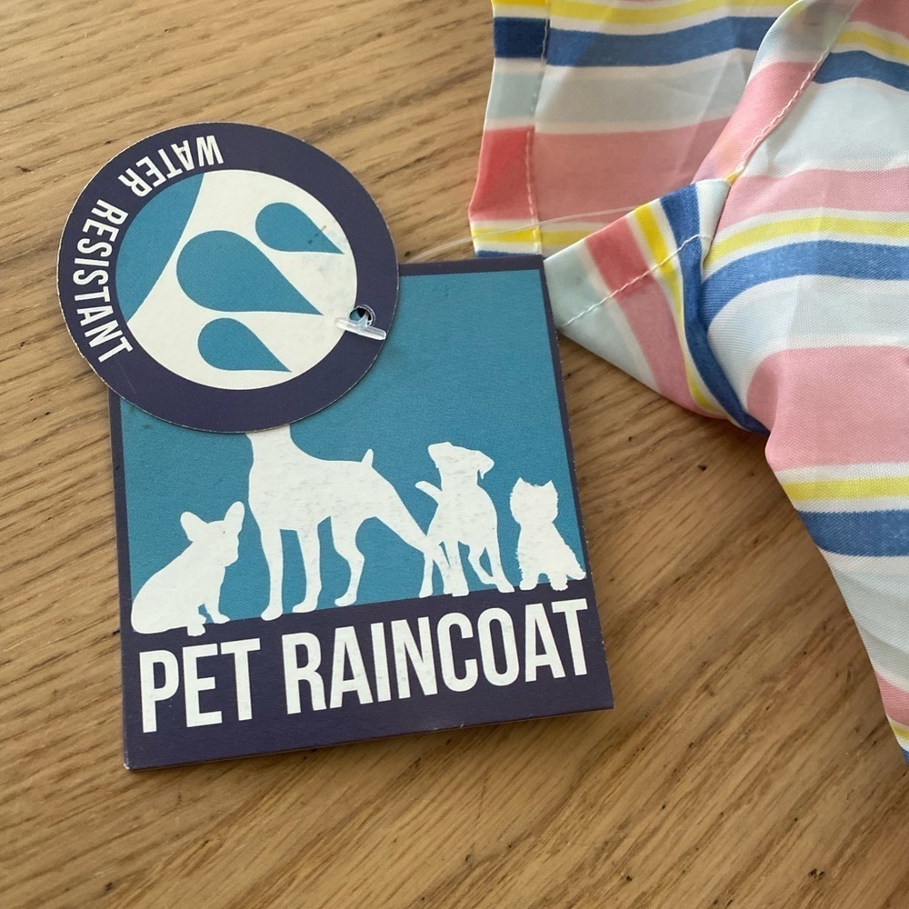 🆕Stripped Water-Resistant Pet Raincoat M🆕 - Picture 7 of 8